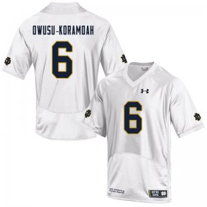 Notre Dame Fighting Irish Men's Jeremiah Owusu-Koramoah #6 White Under Armour Authentic Stitched College NCAA Football Jersey TYG2899QP